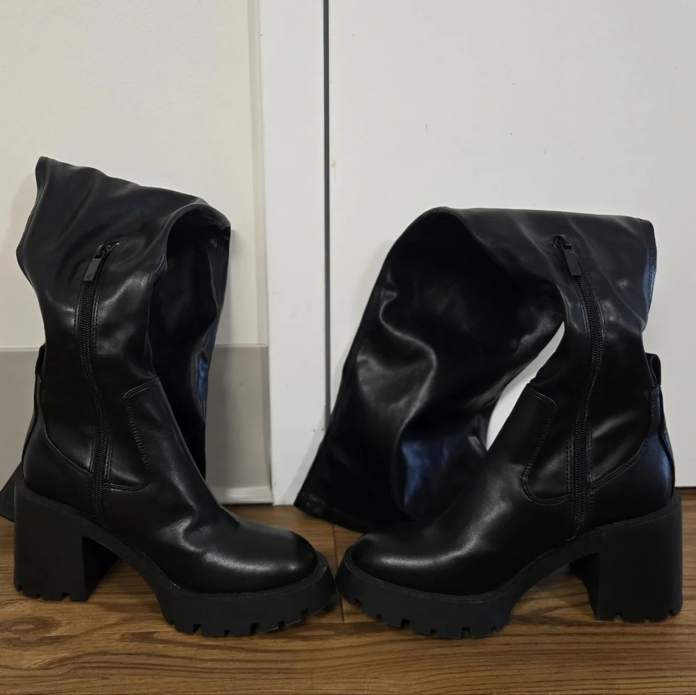 Zara Over The Knee Chunky Boots - Picture 3 of 10